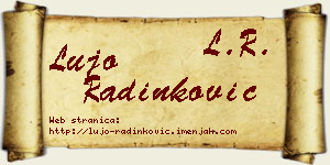 Lujo Radinković vizit kartica